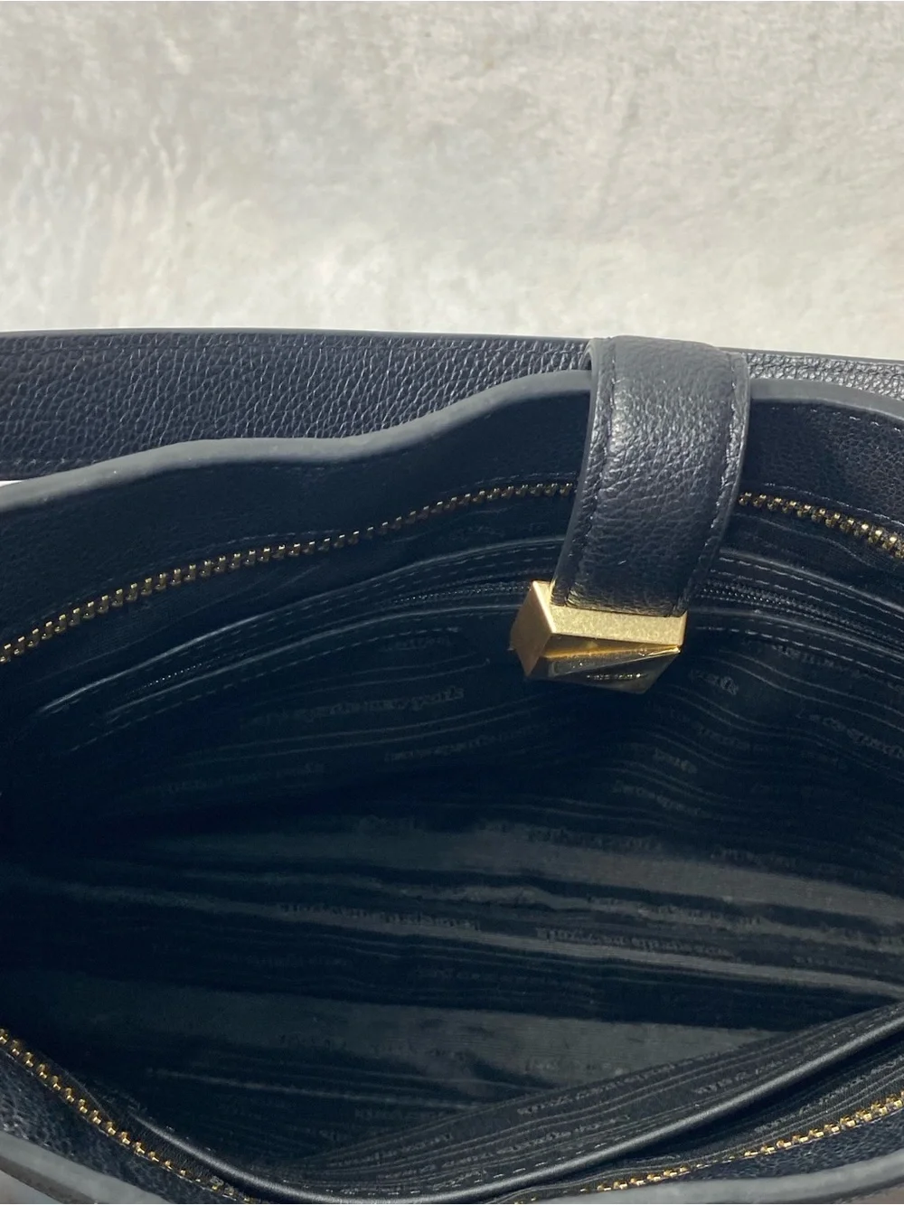Kate Spade New York Deco Pebbled Leather Crossbody Small Tote Bag Black NWOT
